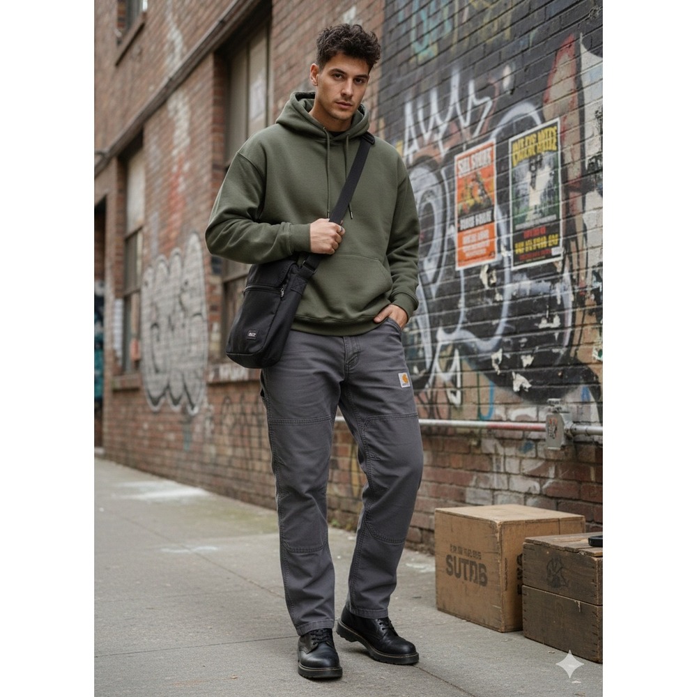 Carhartt Mens Relaxed Fit Cargo Pants Dark Gray Articulated‎ Knee 34x28 Workwear